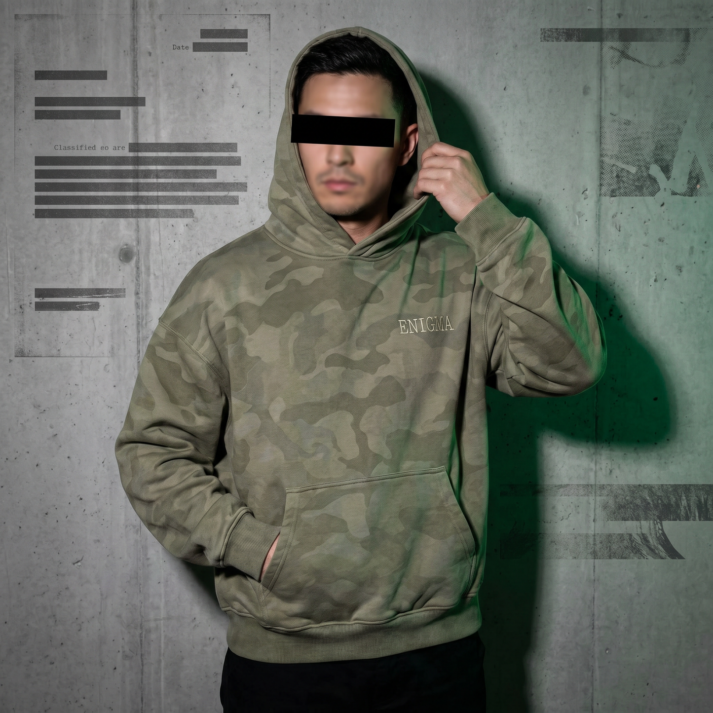 Hoodie Enigma - Vert Militaire