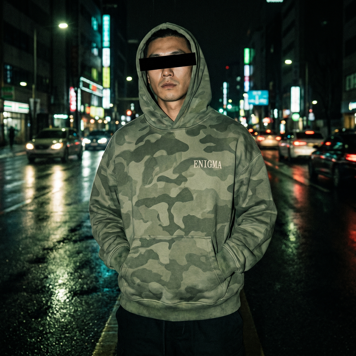Hoodie Enigma - Vert Militaire