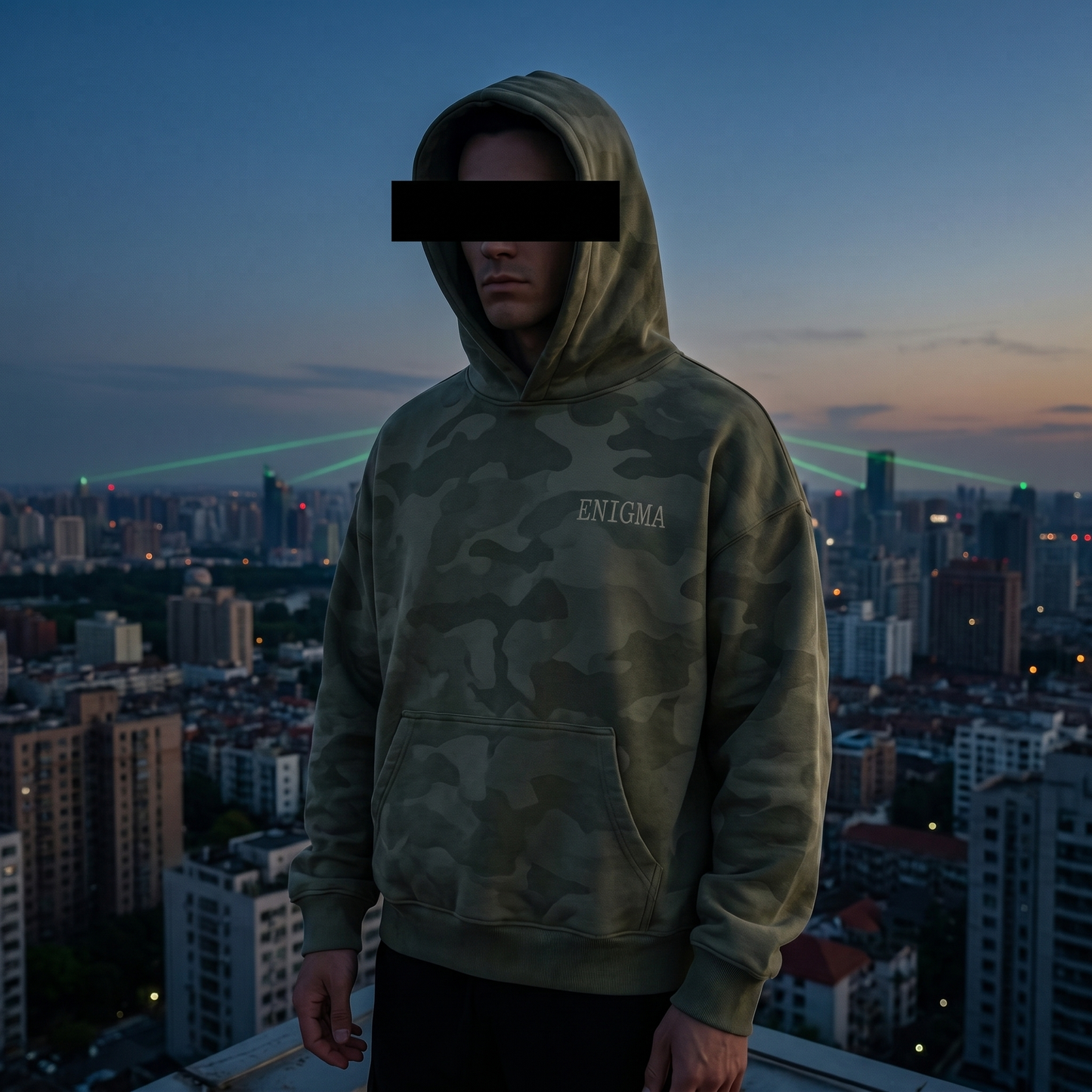 Hoodie Enigma - Vert Militaire