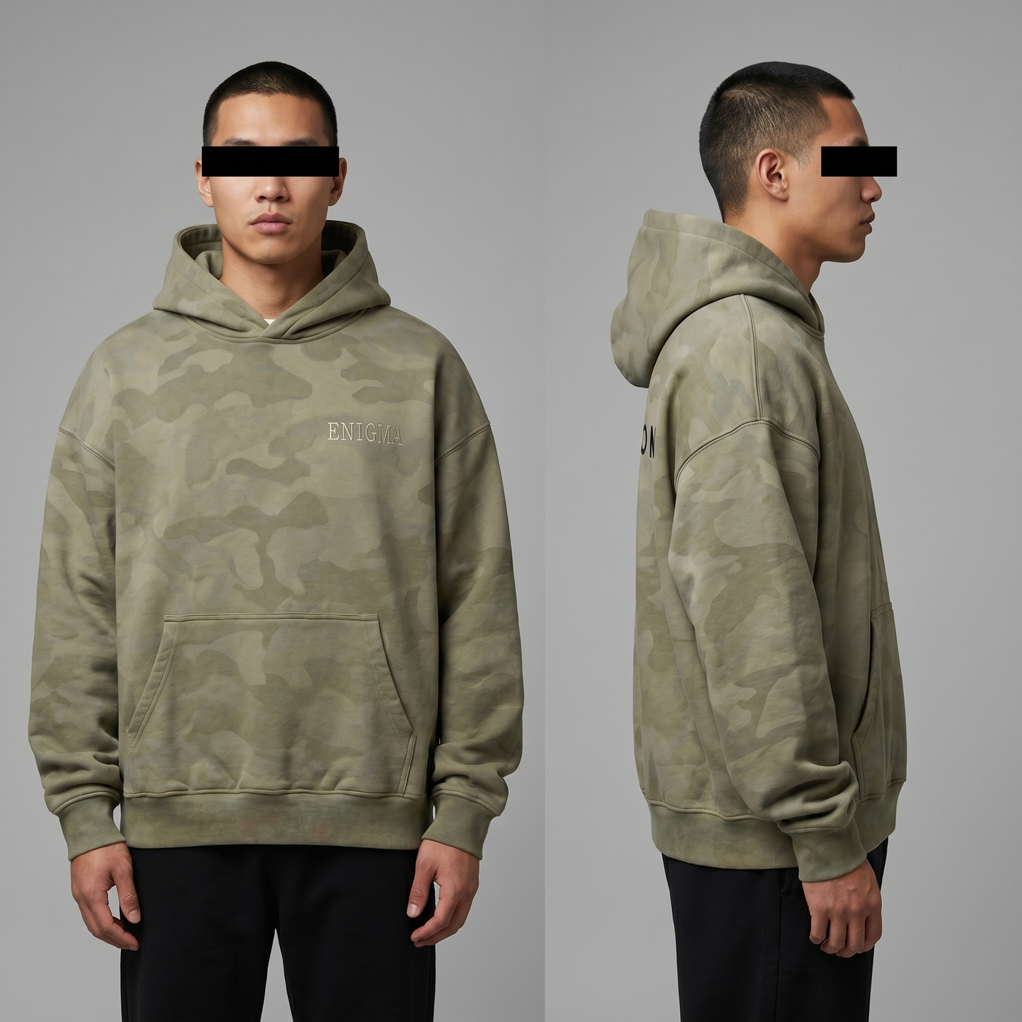 Hoodie Enigma - Vert Militaire